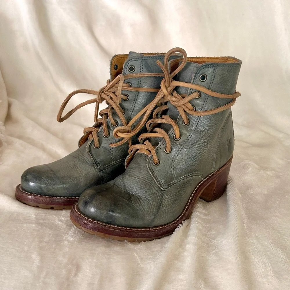 Frye 6 generations Lace-Up Boots in blue/grey boots, lace up